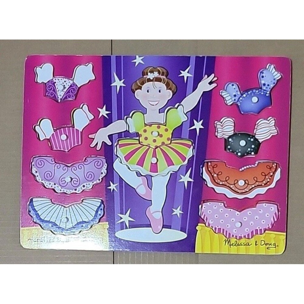 Melissa and & Doug BALLERINA DRESS UP PEG TRAY Jigsaw Puzzle